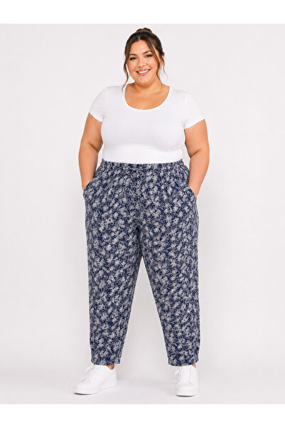 Trendline Trendy Women's Oversized Plus Size Stretchy Fabric Elastic Pants