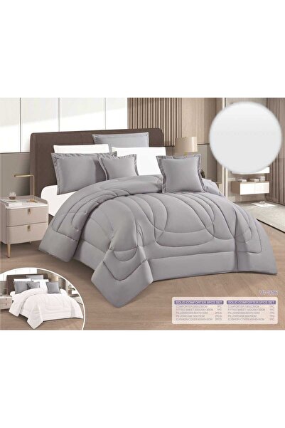 BIET ALMAFROSHAT 8-Piece Quilt Set, Microfiber Polyester, Plain, Double-Sided...