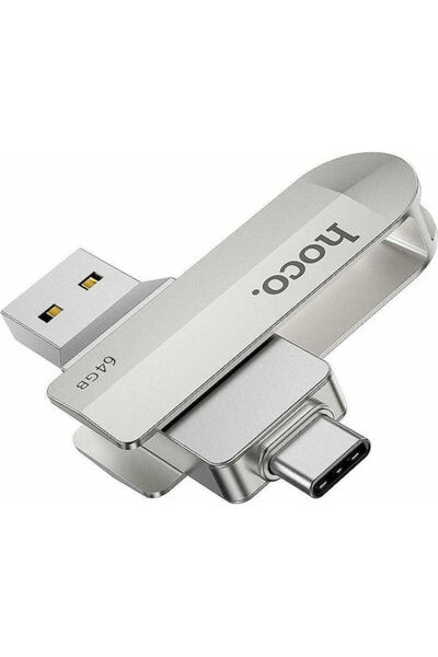 hoco. Hoco UD10 64GB USB 3.0 Στικάκι με συνδέσεις USB-A & USB-C Ασημί