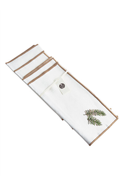 Paşabahçe Leaf Linen American Service Set of 4, Decorative Artificial Leaf, S...