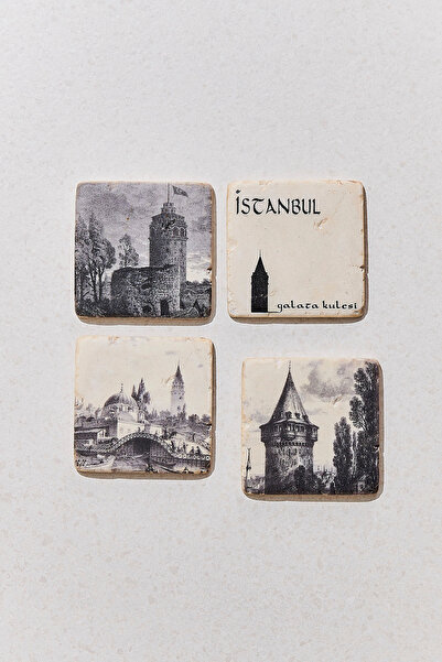Paşabahçe Galata Tower Coasters, Set, Tableware Accessory