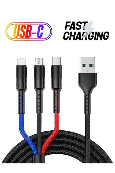 ELTRAZONE 3 in 1 Multi 5A original fast charging 1.2m cable, CE, FCC, ROSH Ce...