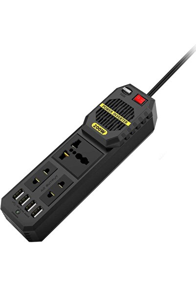 ELTRAZONE محول طاقة ستارك بلس 200 واط، 4 منافذ USB-A بقوة 3.1 أمبير للشحن الس...
