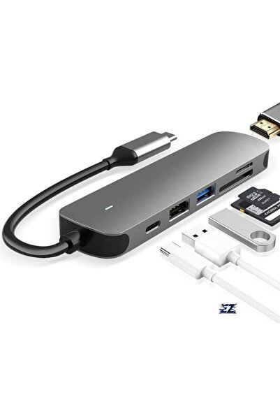 ELTRAZONE محول USB C متعدد الوظائف 6 في 1 مع منفذ USB 3.0، وHDMI بدقة 4K، وUS...