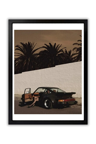 Visenart Porsche 911 Retro Duvar Tablosu | Klasik Spor Araba Çerçeveli Dekora...