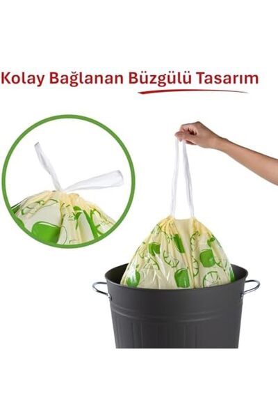 Yıldızan Extra Strong Lemon Scented Drawstring Medium Size Garbage Bags 15Pcs...