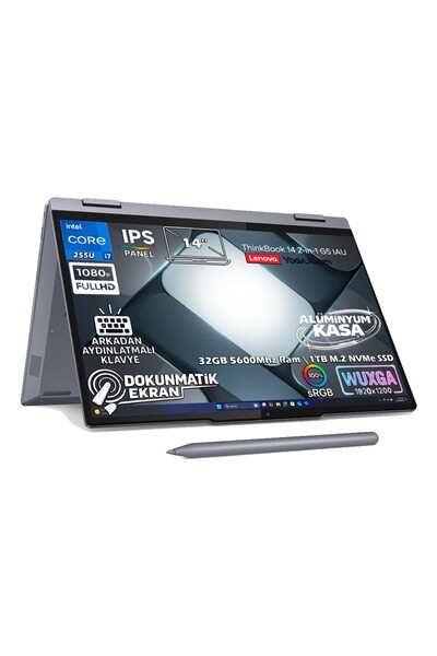 LENOVO ThinkBook 14 2-in-1 G5 Intel Core Ultra 7 255U 32GB 1TB SSD 14" WUXGA ...