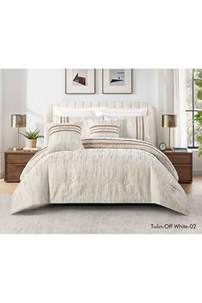 ALMIAAD Nefirin Bridal Bedspread Set Chanel and Royal Lace Full Filling 8 Pie...