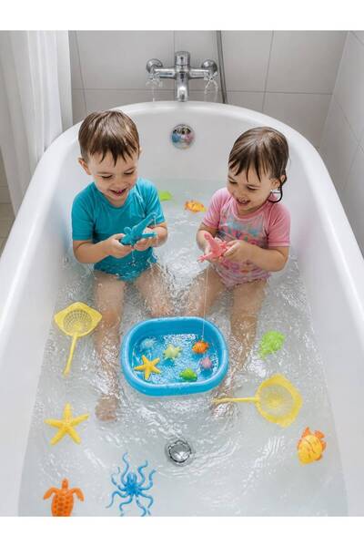 NOVAJOY Manyetikli 2 Oltalı Balık Tutma Seti Küvetli Olta Oyunu – Çocuk Banyo...