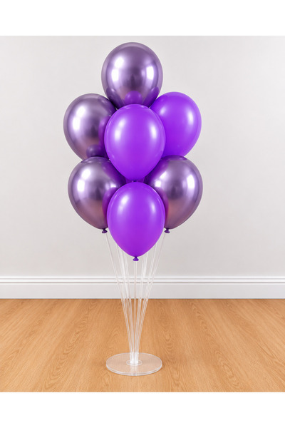 Balonsan Purple Chrome Purple 7 Balloons Balloon Stand for 7 Balloons