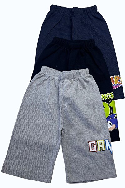 Minik Motion Children's Boys Capri Sweatpants Printed Set of 3