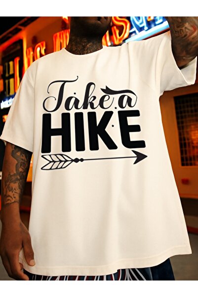 BASEPULSE تي شيرت رجالي بطبعة مضحكة 'Take a Hike' - مقاس 3XL أبيض مع تصميم خا...
