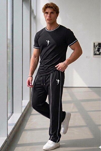 NO 601 Men's Black Ribbed Lisbon T-Shirt Black Double Ribbed Lisbon Slam Dunk...