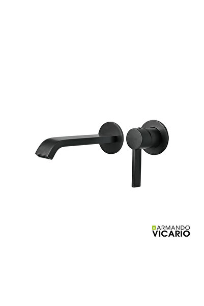 VICARIO Επιτοίχια μπαταρία νιπτήρα MOOI BLACK MATT 518045-400