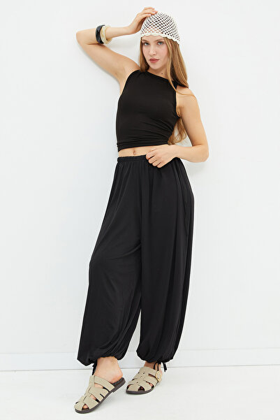 Fulla Moda Shalwar Trousers with Laces at the Waist and Cuffs