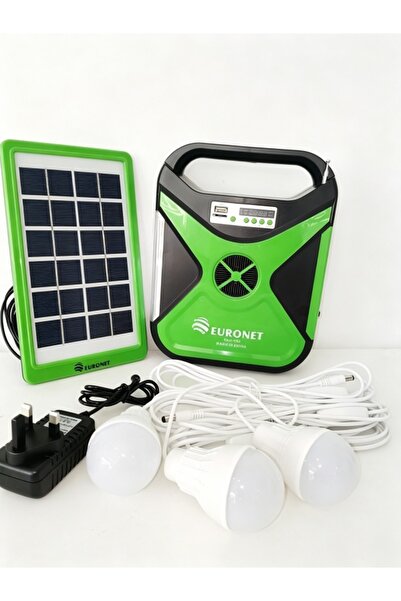 EURONET Solar Generator Portable Lighting Kit with LED Bulbs, Bluetooth Speak...