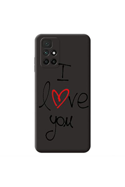 Other Xiaomi Redmi 10 2022 i love you Black Colored Silicone TPU Θήκη