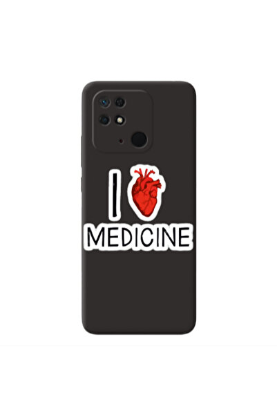 Other Xiaomi Redmi 10C I Love Medicin Black Colored Silicone TPU Θήκη