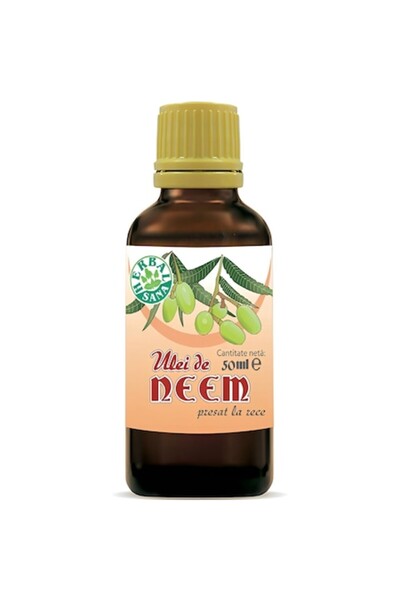 Herbal Sana Ulei de Neem "Azadirachta indica" presat la rece, 100% pur, 50ml