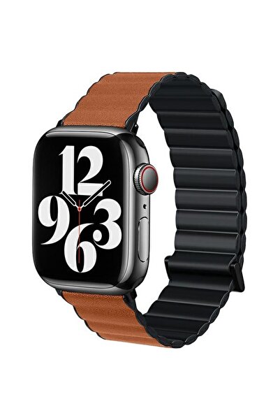 Beline Curea magnetică Pro reversibilă pentru Apple Watch 38/40/41mm, Negru/Maro