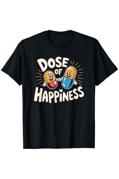 212Wear Funny Humor T-Shirt Pharmacist Happiness Pill Team Graphic, Unisex Ca...