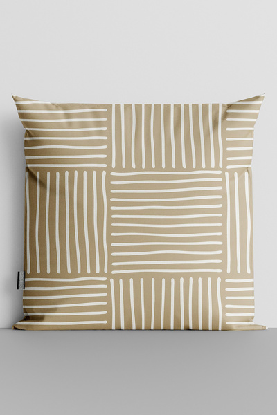 TicaretJet Horizontal and Vertical Lines Double Sided Digital Printed Throw P...