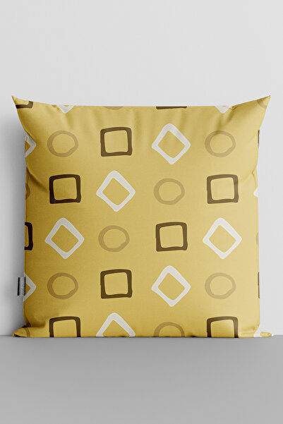 TicaretJet Geometric Shapes Double Sided Digital Printed Throw Pillow Cover -...