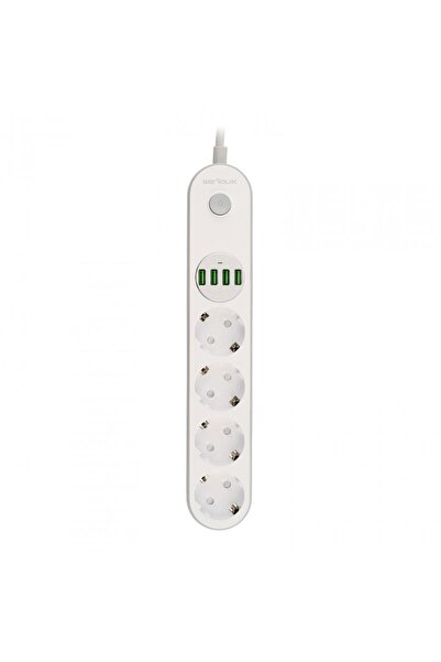 OEM Prelungitor cu protecție Serioux, 4 prize Schuko, intrare 100-240V, 50-60...