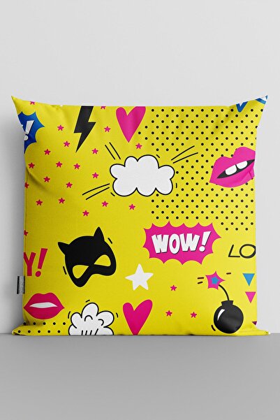 TicaretJet غطاء وسادة مطبوع رقميًا على الوجهين من Popart - 2