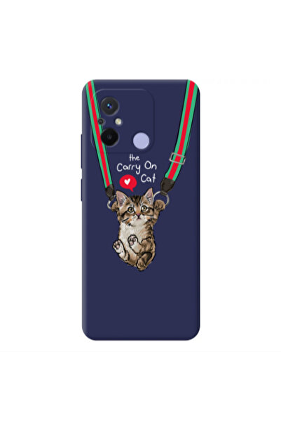 Other Xiaomi Redmi 12C Swinging cat Dark blue Colored Silicone TPU Θήκη