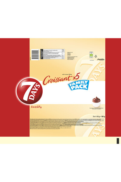 Generic Brand 7 Days Croissant cu umplutura de cacao, set 5x37g, 185g