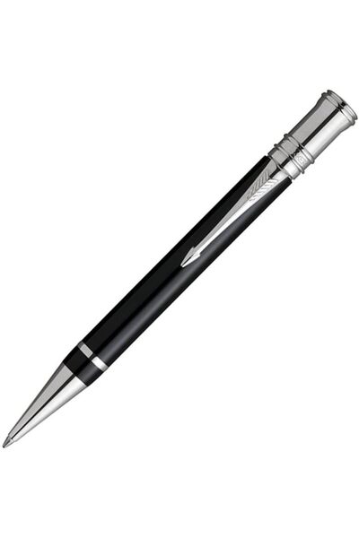 Parker Duofold Classic Black Ballpoint Pen with Palladium Trim and Medium Bla...