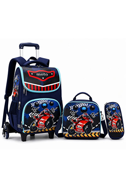 Alcoach Kids School Bag Boys Girls 3Pcs Trolley Backpack with Detachable Trol...