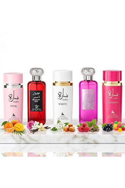 Ayelet Set 5 Parfumuri Orientale 100 ML - Sara Pink + Mousuff Red + Sara Whit...