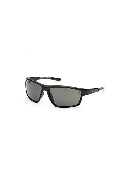Timberland Shiny Black / Green Polarized Polarized Injected Male Sunglasses
