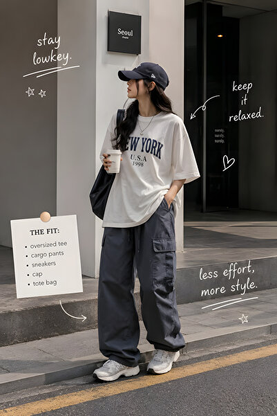 ONLY QUALİTY Women's Unisex Oversize Cat Printed White T-Shirt – Japanese Sty...