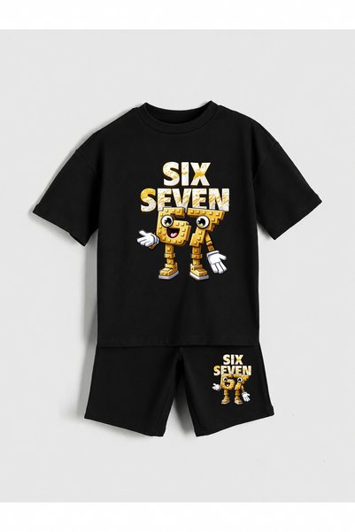 SVART WEAR Six Seven Printed Boys' Shorts Set (100% Cotton)