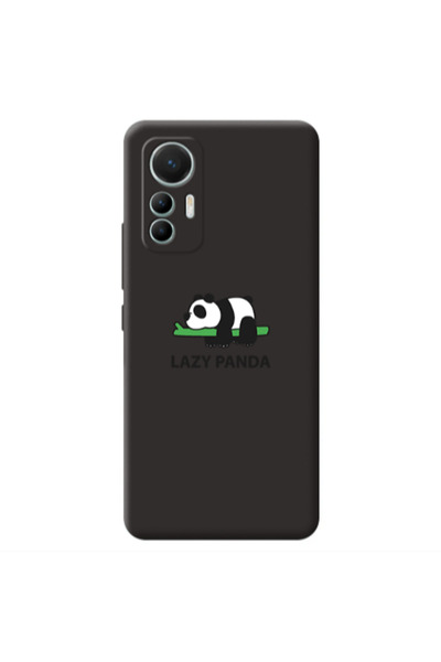 Other Xiaomi Mi 12 Lite Lazy panda Black Colored Silicone TPU Θήκη