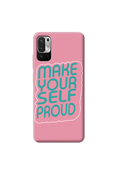 Other Xiaomi Redmi Note 10 Pro 5G Make Your Self Proud Pink Colored Silicone ...