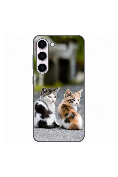 OEM Калъф, съвместим със Samsung Galaxy S23, силиконов гел TPU с шарка на кот...