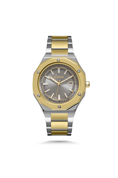 catera Men's Watch with Silver Steel Strap and White Dial