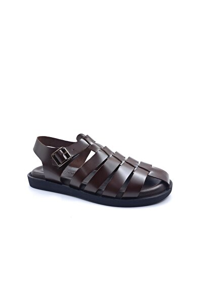 Bulldozer Genuine Leather Fisherman Style Closed Toe Bitter Brown Stylish Com...