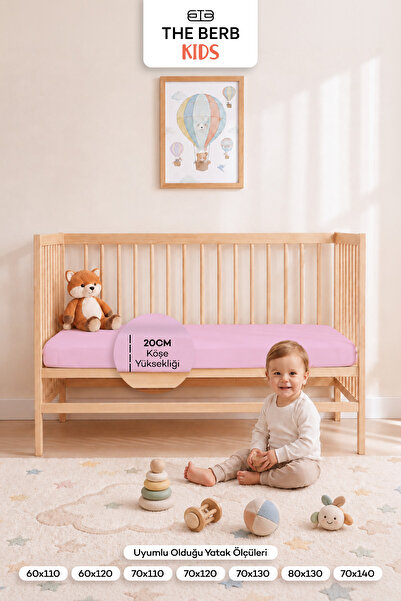 The Berb %100 Pamuk Penye Lastikli Bebek Çarşafı | Park Yatak , Beşik, Anne Yanı | 60x110, 60x120, 70x110, 70x120, 70x130, 80x130, 70x140