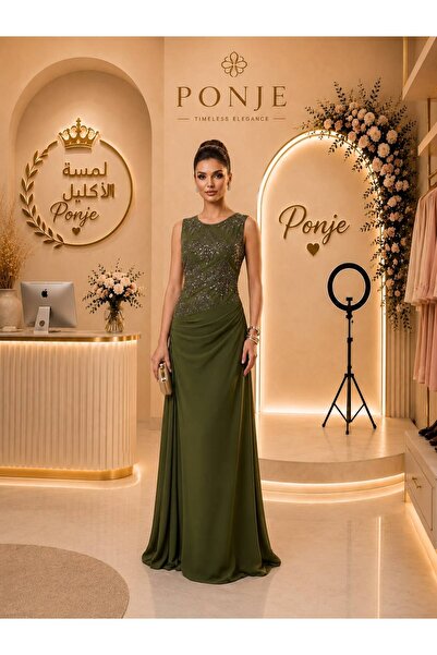 genric Luxury Oil Painting Color Evening Dress
