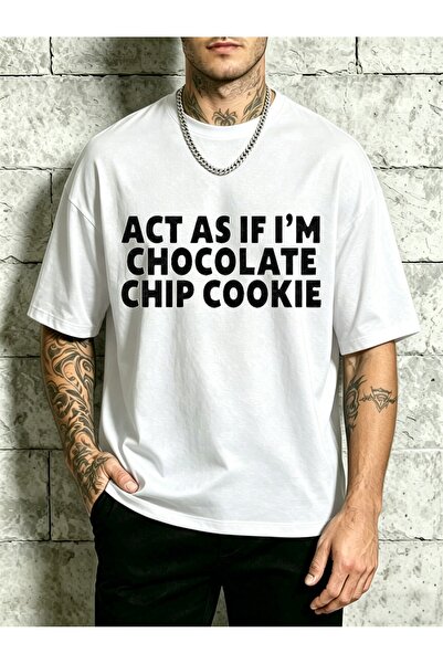 BASEPULSE Casual Style, Men'S T-Shirt, Chocolate Chip Cookie Text Design, Eve...