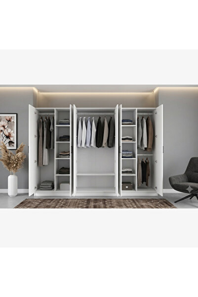 Dian Mobilya 6 Kapili Gardirop 240 cm Genişlik 52 cm Derinlik