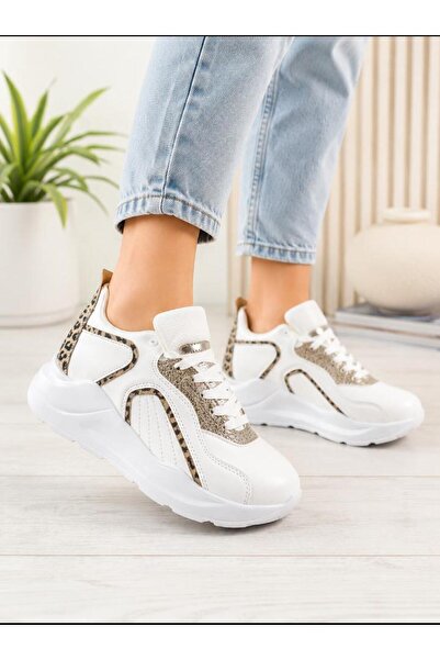 Crash Women's White Daily Walking Comfortable Thick Heeled Shoes