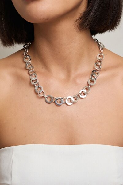 bacc Silver Ring Design Chain Long Necklace
