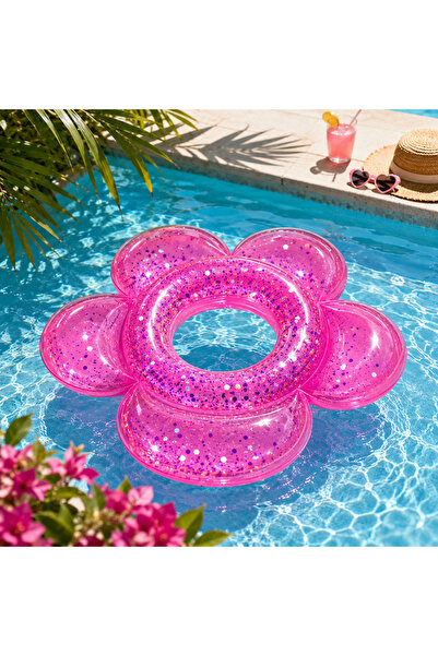 Zenorius Colac Gonflabil pentru Copii în Formă de Floare cu Sclipici, PVC Tra...
