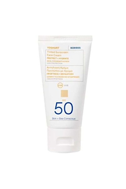 korres Yoghurt Αντηλιακή Κρέμα Προσώπου με Χρώμα SPF 50, 50ml